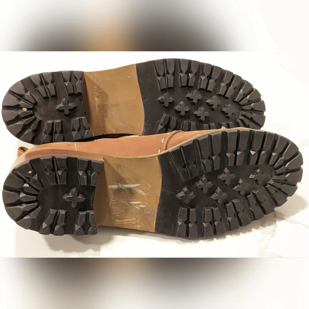 Combers & Toltec Men's brown round toe lace up comfortable boots shoes size 9.5
